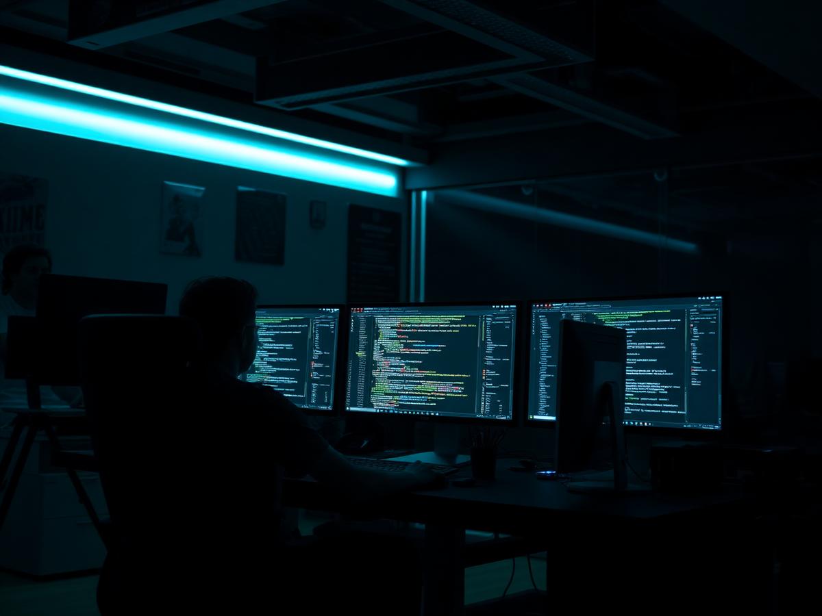 Software development team at work